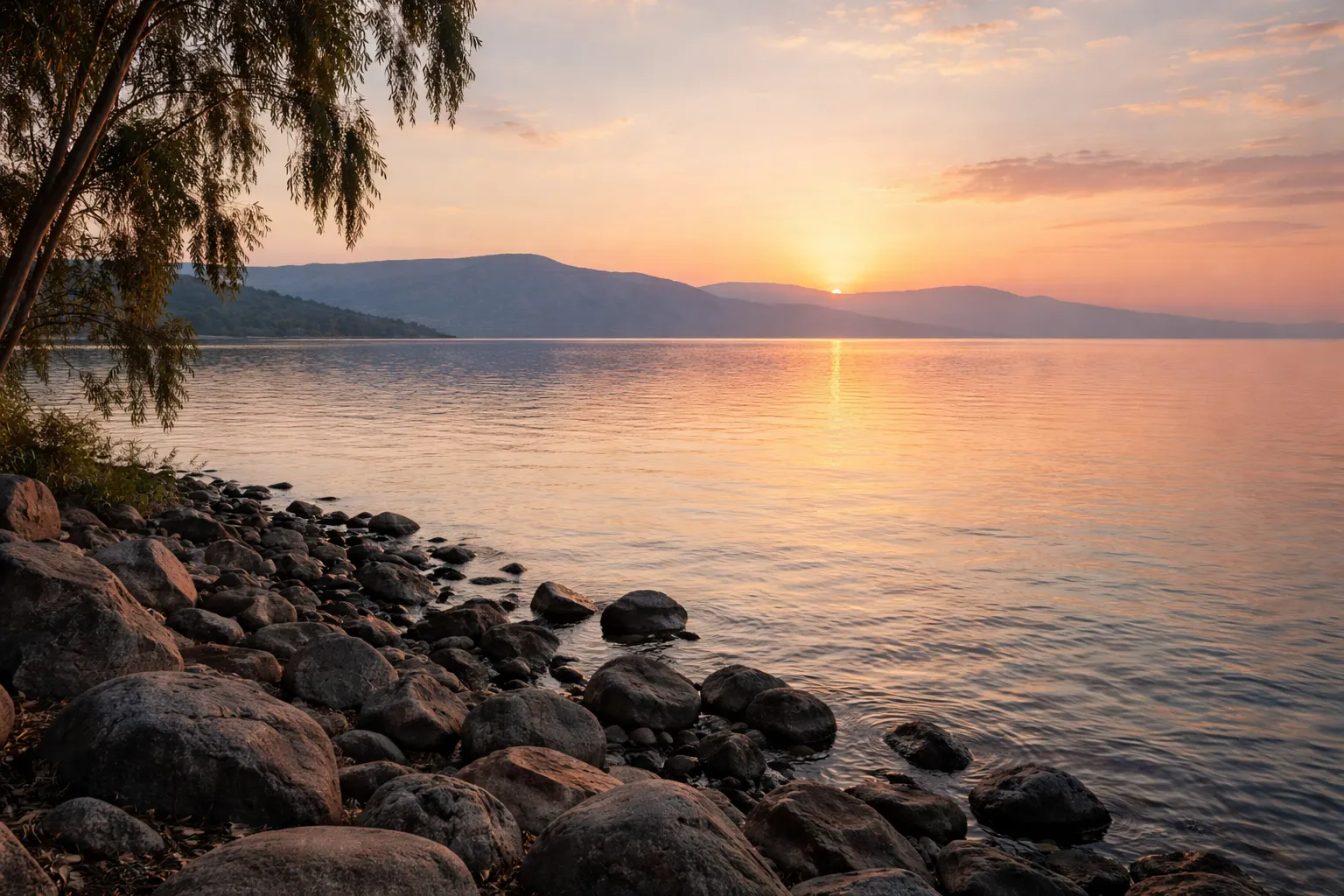 Sunrise over the Sea of Galilee